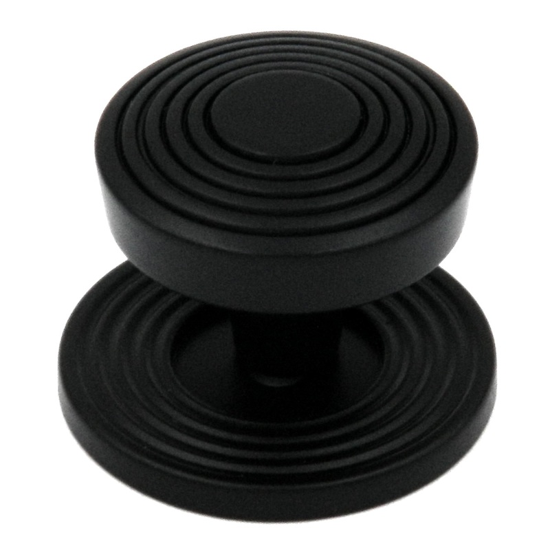 10 Pack Hickory Hardware Encore 1 5/16 Matte Black Round Flat-top Cabinet Knob P3124-MB