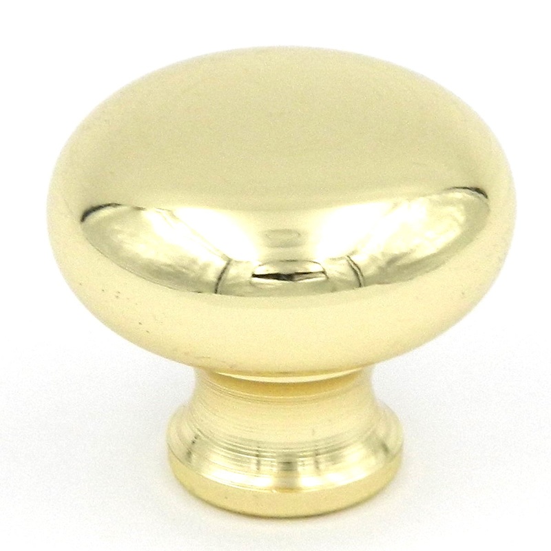 10 Pack Hickory Hardware English Cozy 1 1/4 Polished Brass Round Smooth Cabinet Knob P302-PB