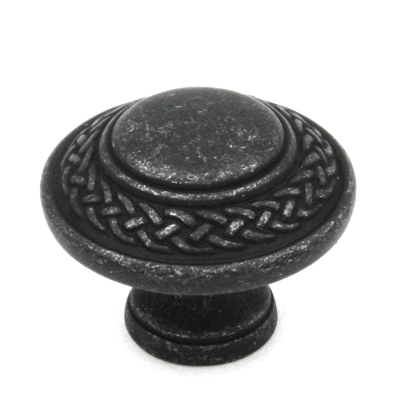 10 Pack Hickory Hardware Guild 1 5/16 Vibra Pewter Round Cabinet Knob P3154-VP