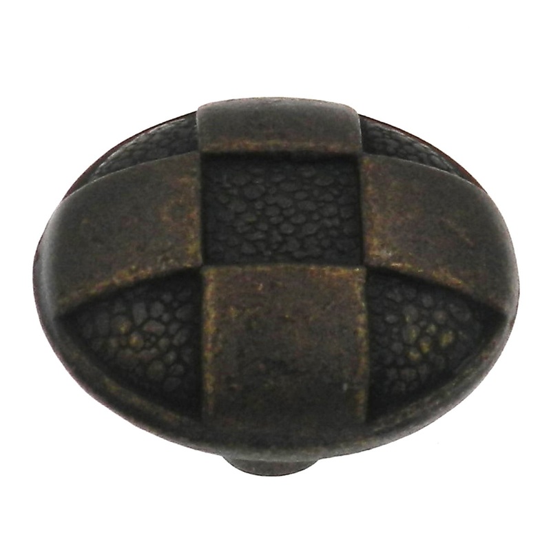 10 Pack Hickory Hardware Harlequin 1 1/4 Windover Antique Round Checked Cabinet Knob P2511-WOA
