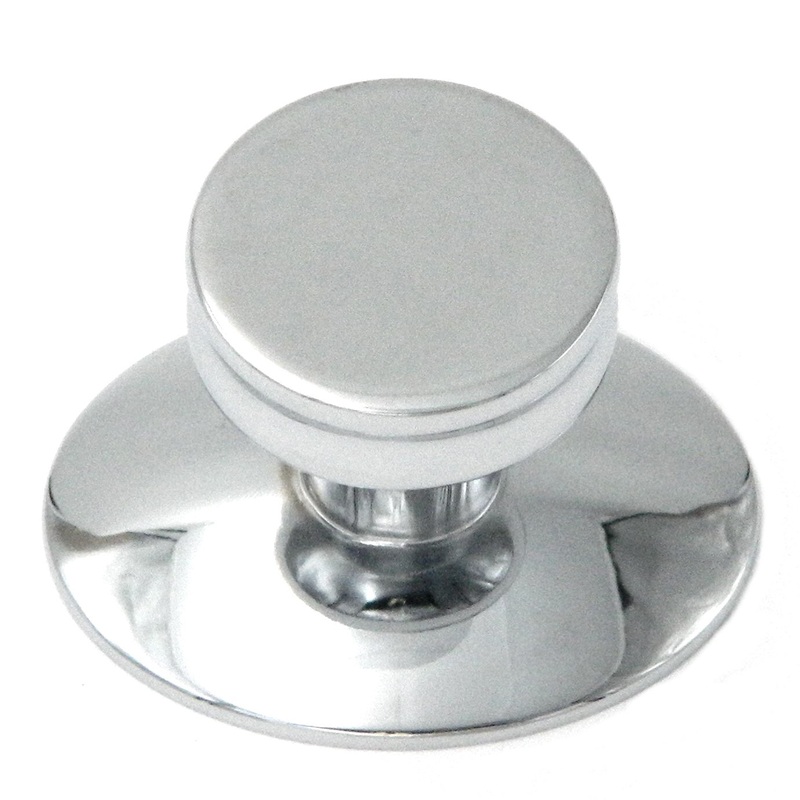 10 Pack Hickory Hardware Metropolis 1 1/8 Polished Chrome Round with Backplate Cabinet Knob K65-CH