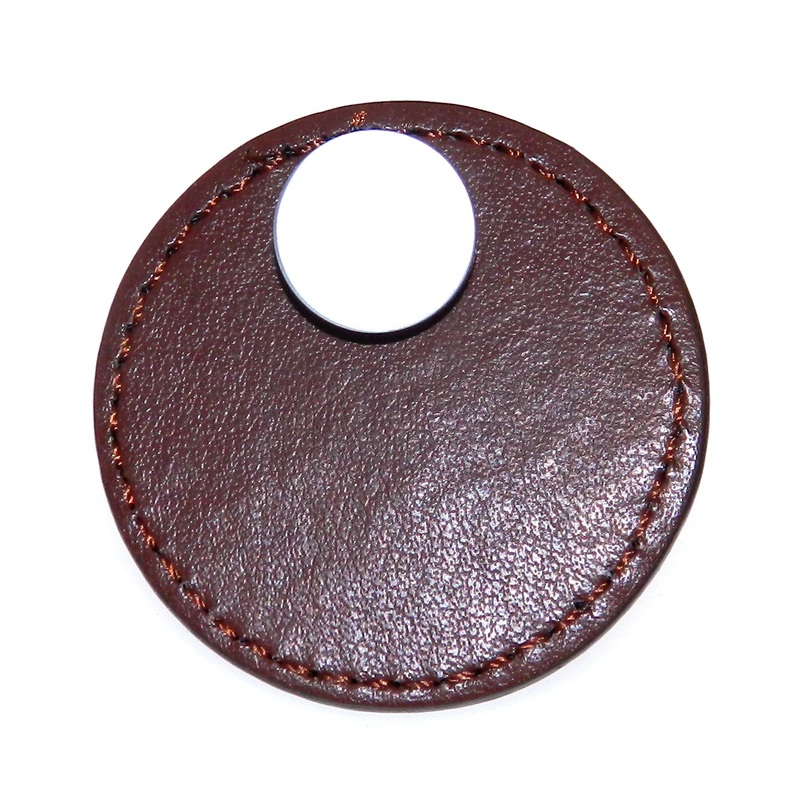 10 Pack Hickory Hardware Senna 1 3/4 Satin Pearl and Leather Round Leather Cabinet Knob P3710-LSP