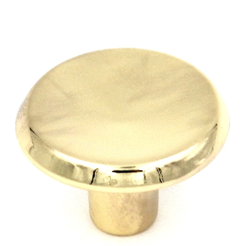 10 Pack Hickory Hardware Sunnyside 1 1/16 Polished Brass Round Concave Cabinet Knob P112-3