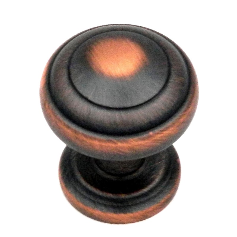 10 Pack Hickory Hardware Zephyr 1 Oil Rubbed Bronze Round Ringed Dome Cabinet Knob P2286-OBH