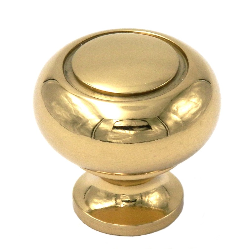 20 Pack Belwith Keeler Power & Beauty 1 1/4 Polished Brass Round Ringed Solid Brass Cabinet Knob K19