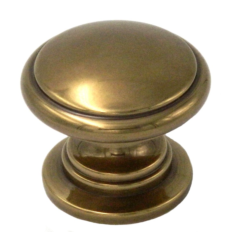 Belwith Keeler Power & Beauty 1 1/4 Sherwood Antique Brass Round Disc Solid Brass Cabinet Knob K144