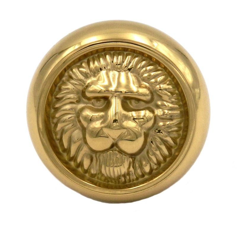 Belwith Keeler Richelieu 1 1/2 Polished Brass Round Lion Face Solid Brass Cabinet Knob F3