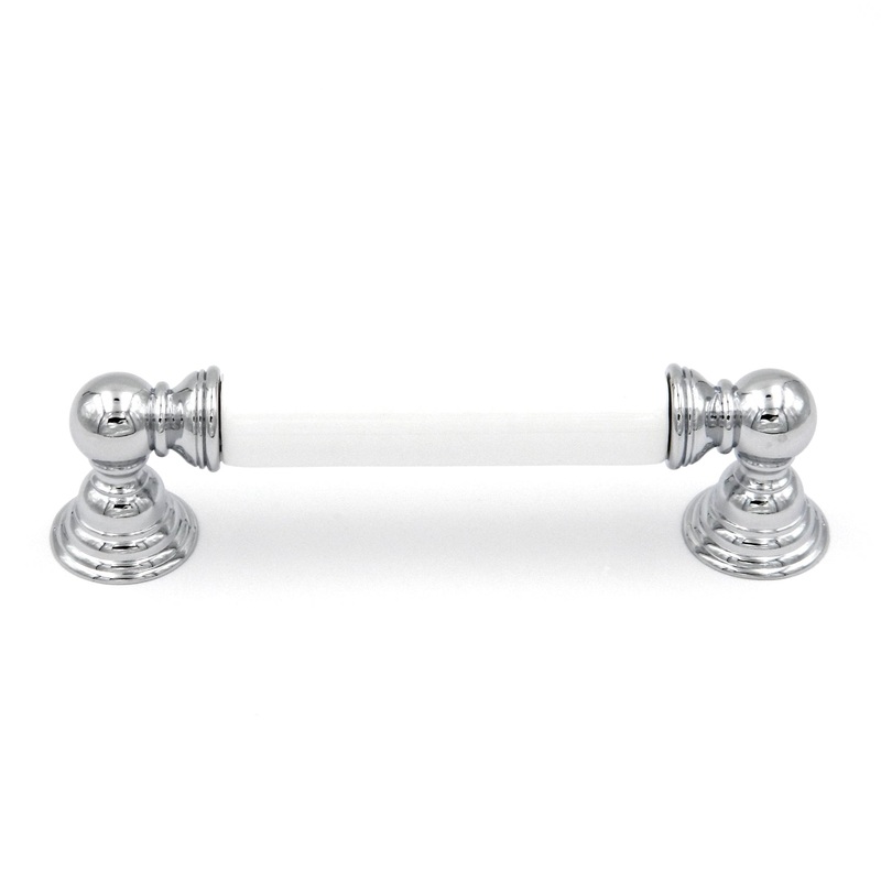 Hickory Hardware Gaslight Polished Chrome White P3413-CHW 3 3/4 (96mm)cc Cabinet Bar Pull