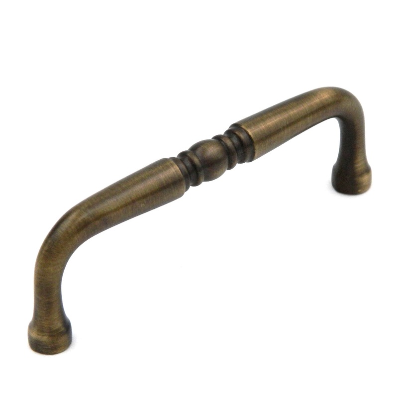 Hickory Hardware Power & Beauty Satin Dover P9720-9013 3 1/2cc Solid Brass Ornate Cabinet Handle Pull