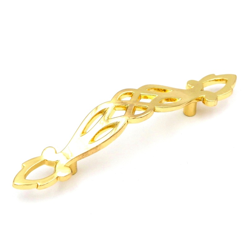 Hickory Hardware Queen Anne Polished Brass 3cc Cabinet Handle Pull P365-PB