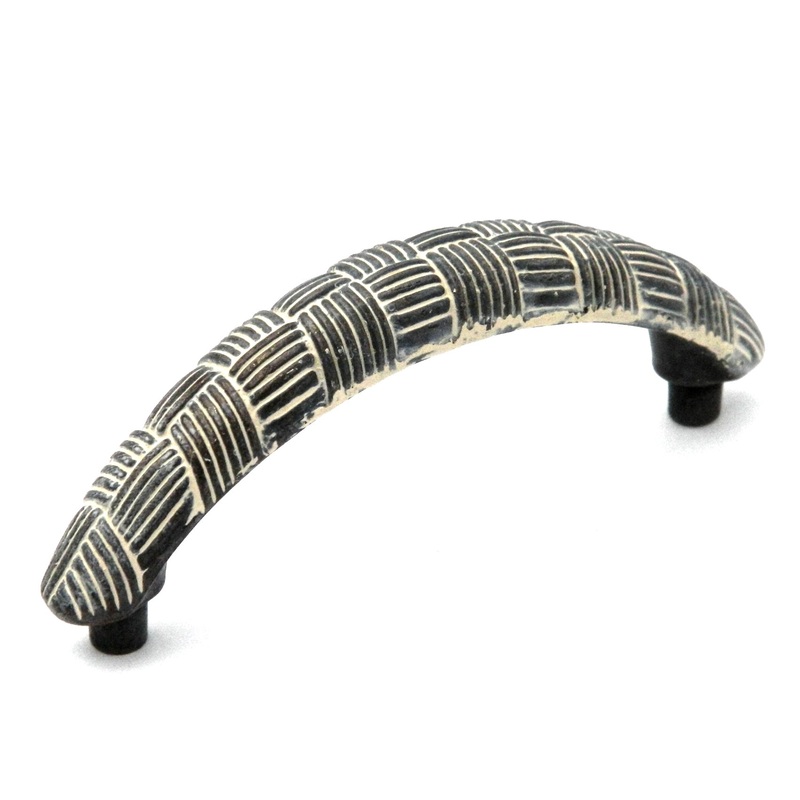 Hickory Hardware Tapestry Biscayne Antique 3cc Basket Weave  Cabinet Handle Pull PA1422-BYA
