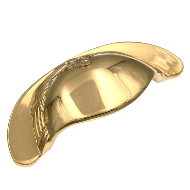 10 Pack Belwith Keeler Ribbon & Reed M13 Polished Brass 3cc Solid Brass Cabinet Cup Pull