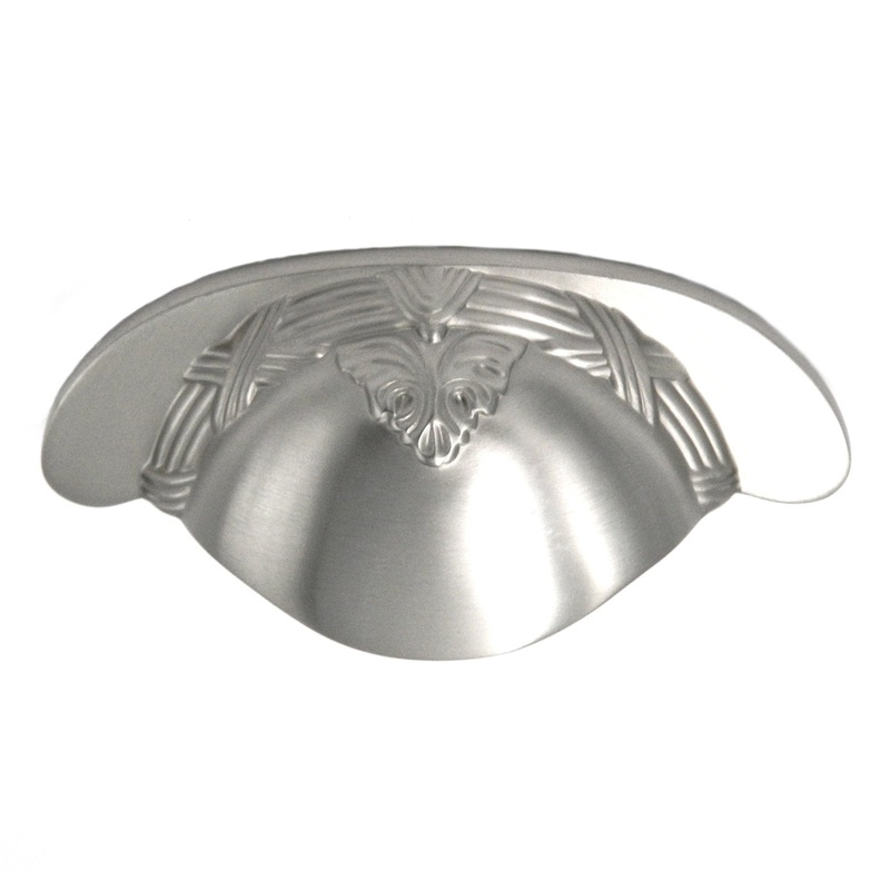 10 Pack Belwith Keeler Ribbon & Reed M413 Satin Nickel 3cc Solid Brass Cabinet Cup Pull