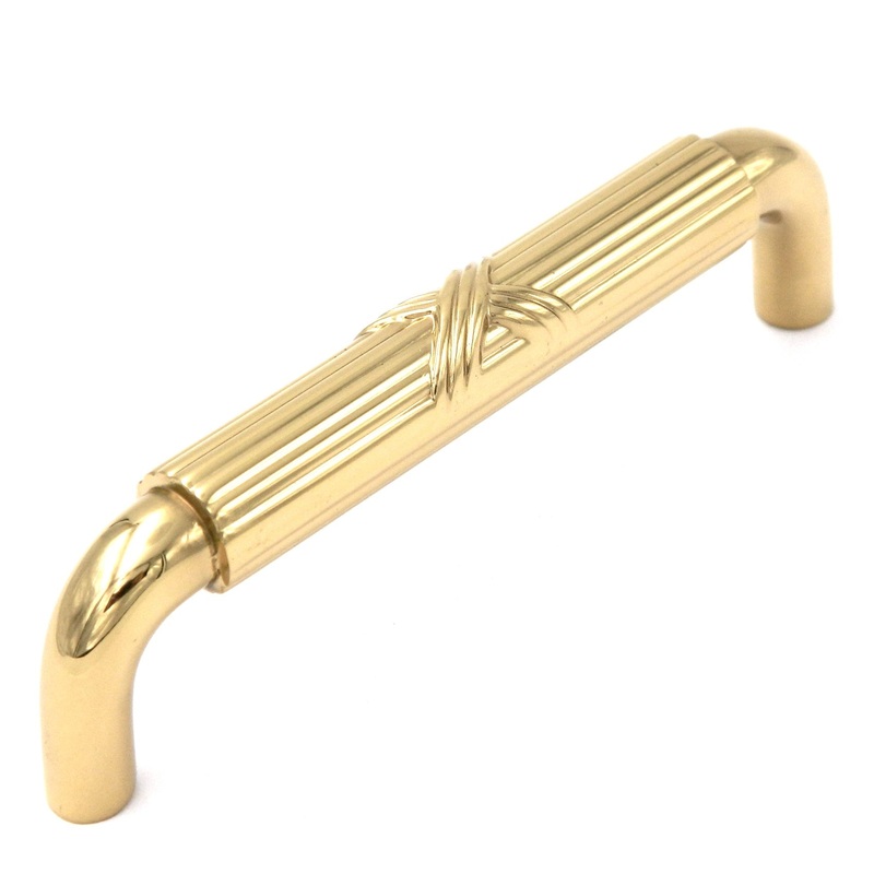 10 Pack Keeler Ribbon & Reed M8 Polished Brass 3 3/4 (96mm)cc Solid Brass Handle Pull