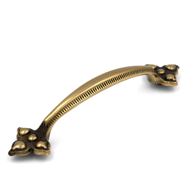 10 Pack Keeler Spanish Gothic P3022-07 Sherwood Antique Brass 5 (128mm)cc Solid Brass Handle Pull
