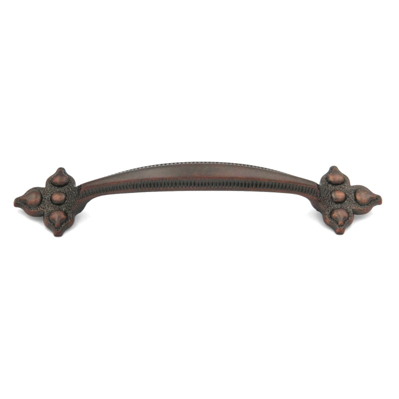 10 Pack Keeler Spanish Gothic P3022-DAC Dark Antique Copper 5 (128mm)cc Solid Brass Handle Pull