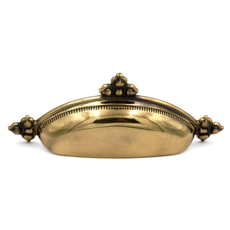 10 Pack Keeler Spanish Gothic P3023-07 Dark Antique Copper 3, 3 3/4 (96mm)cc Solid Brass Cup Pull