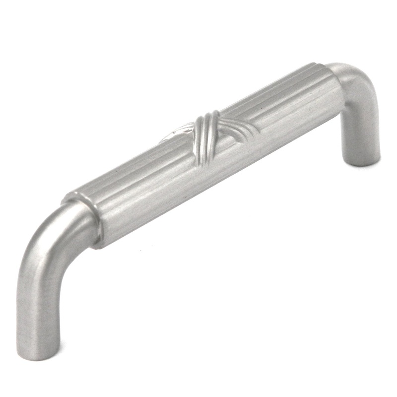 Belwith Keeler Ribbon & Reed M408 Satin Nickel 3 3/4 (96mm)cc Solid Brass Handle Pull