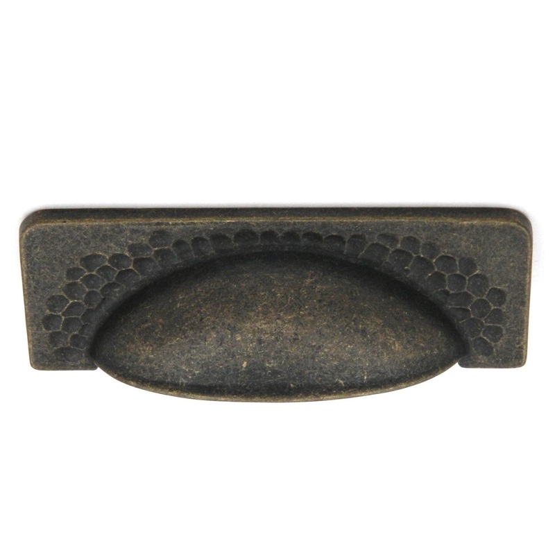 Hickory Hardware Craftsman Windover Antique 3 3/4 (96mm)cc Rustic Drawer Cup Pull P2174-WOA