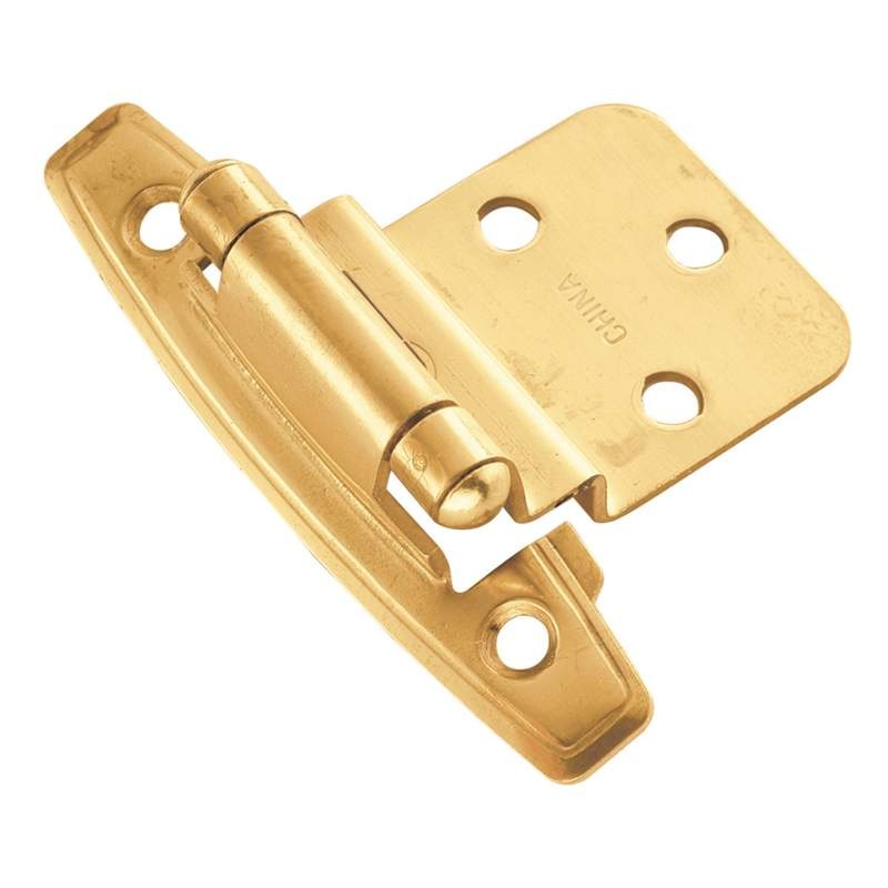 1 Pair Keeler P9295 Solid Polished Brass Self-Closing 3/8 Inset Cabinet Hinges