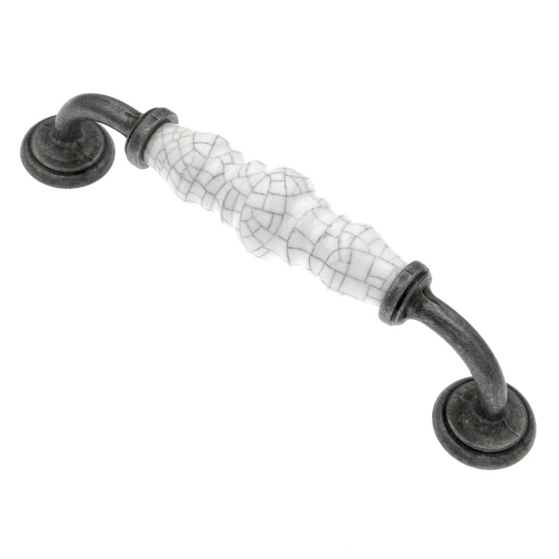 10 Pack Hickory Callis Country P3658-DPWGC Dark Pewter White Grey Crackle 5 (128mm)cc Handle Pull
