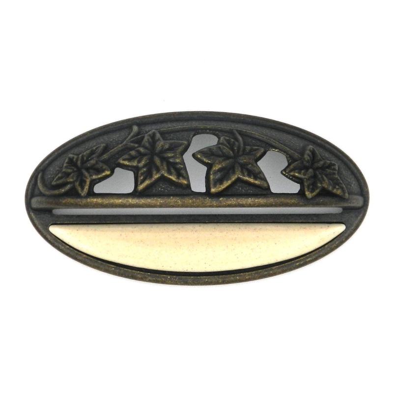 10 Pack Hickory Country Windover Antique, Oatmeal Porcelain 3cc Leaf Cup Pulls P3033-WOAO