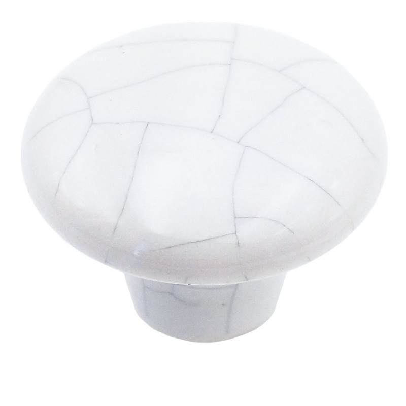 10 Pack of Kraftmaid 1 1/4 White Crackled Ceramic Cabinet Knob 510-9429001