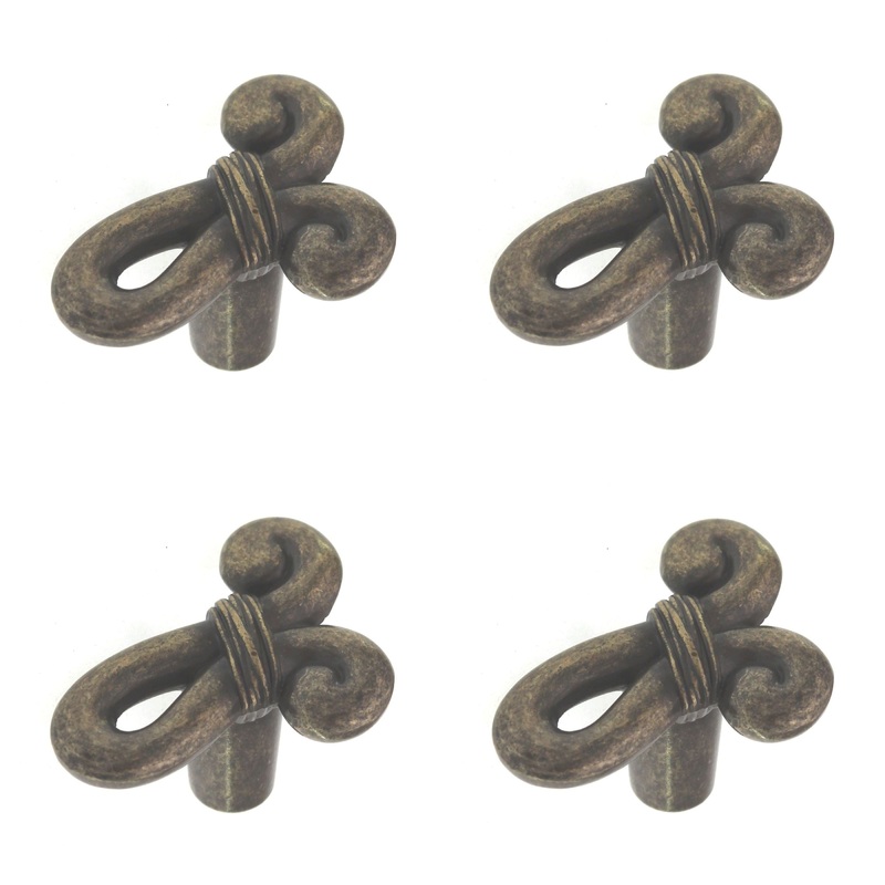 4 Pack Amerock BP19250-R2 Weathered Brass 1 5/8 Cyprus Knot Cabinet Knob Pulls