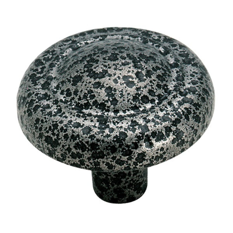 5 Pack Amerock Rustic Finishes 1 1/4 Hammered Black Round Cabinet Knob BP76202-HB