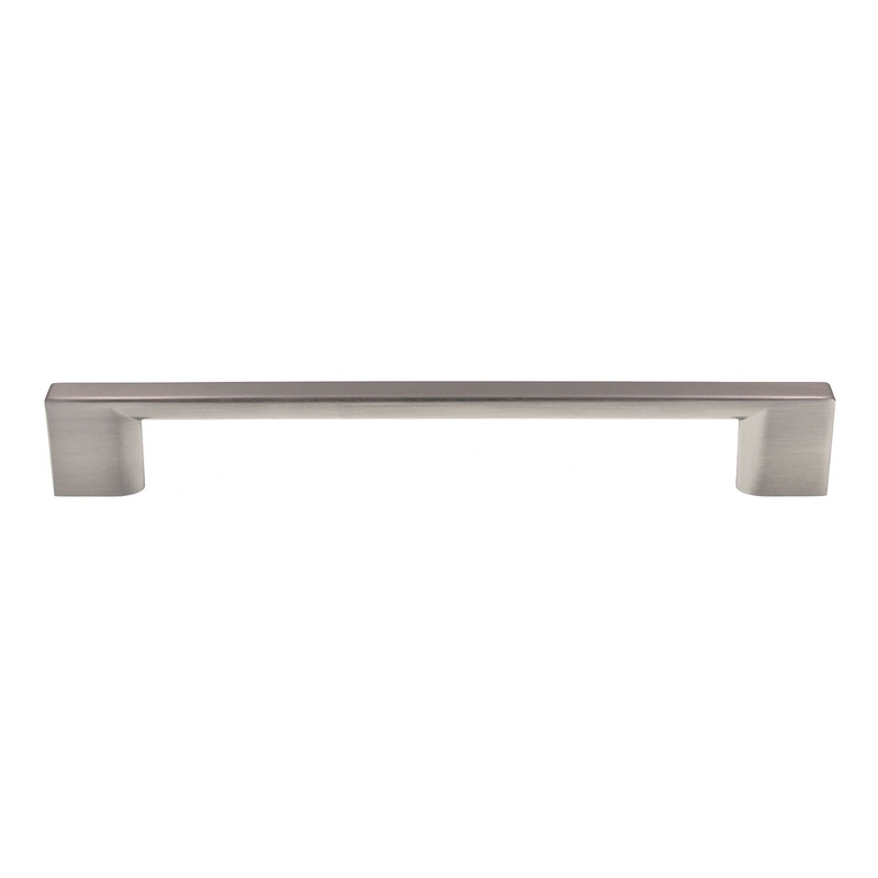 Pride Miami Square Cabinet Bar Pull 6 1/4 (160mm) Ctr Satin Nickel P83572-SN
