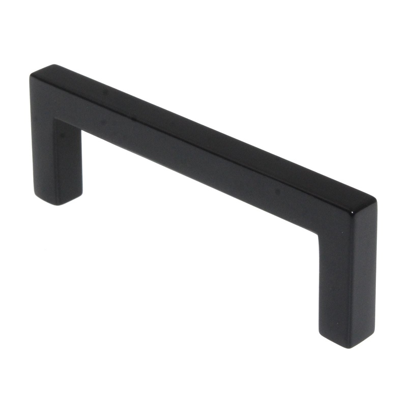Pride Modern Square Cabinet Bar Pull 3 3/4 (96mm) Ctr Matte Black P87226-BK