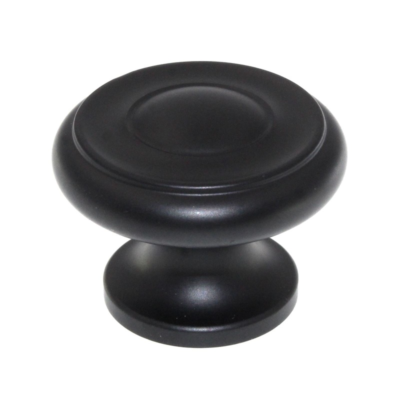 Schaub Traditional Designs 1 1/2 Round Cabinet Knob Flat Black 704-FB