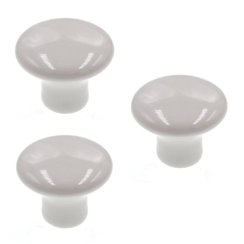 3 Pack Amerock Hardware BP70635-30 White 1 3/16 Porcelain Cabinet Knob Pull