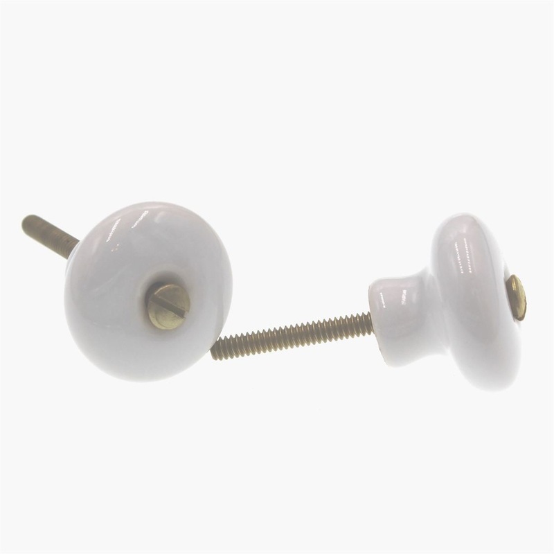 6 Pair of Amerock Hardware BP706-30 White 1 Cabinet Knob Pulls Brass Screws