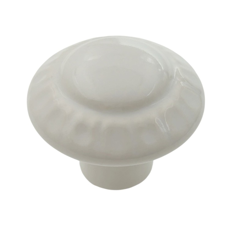Amerock BP1322-W White Colour Washed Ceramic 1 3/8 Mushroom Cabinet Knobs