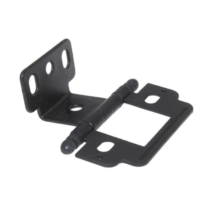 Amerock Dull Black Full Inset Partial Wrap Hinge Ball Tip 3/4 Door PK3180TBFB