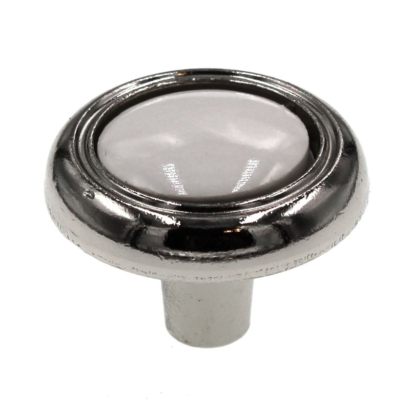 AmerockBP76244-26W Polished Chrome 1 1/4 Cabinet Knob with White Center