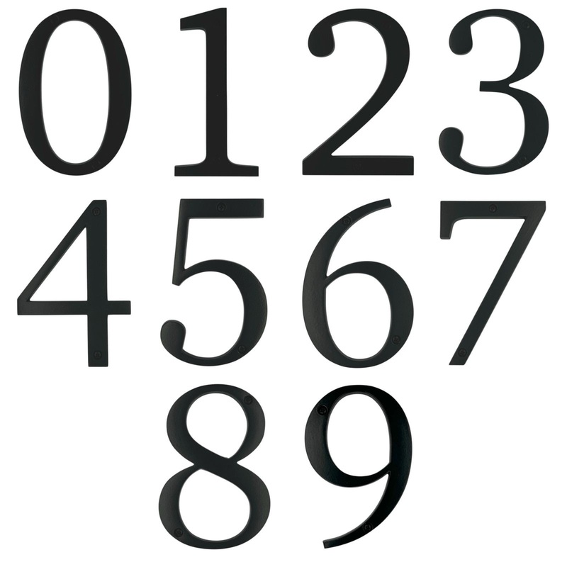 Black Metal 4 inch Flush Mount House Address Numbers, Bold Font, Easy to Read