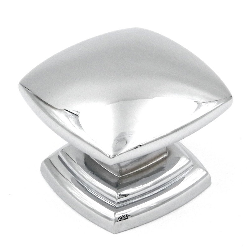 Hickory Hardware Euro Contemporary Chrome  Square Smooth 1 1/2 Cabinet Knob P2163-CH