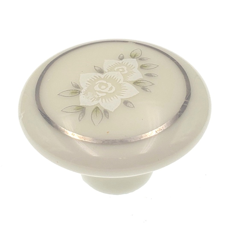 Hickory Hardware P29-WF Tranquility 1 1/2 Almond with White Flower Cabinet Knob