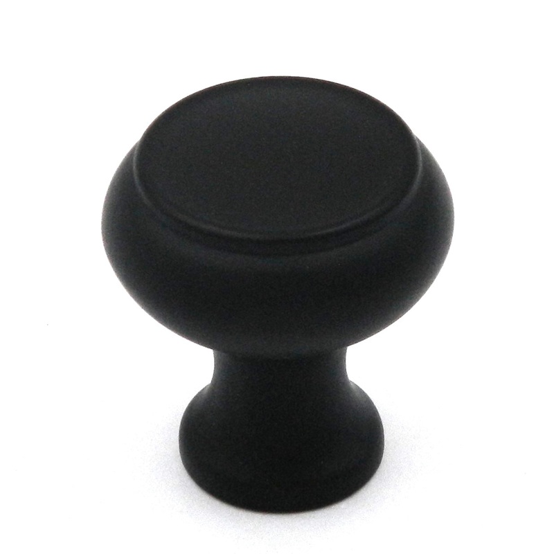 Keeler Rustic Black Iron 1 1/8 Flat Top Cabinet Knob Pull 55044-9211