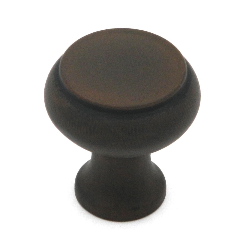 Keeler Rustic Iron 1 1/8 Flat Top Mushroom Round Cabinet Knob Pull 55044-9212