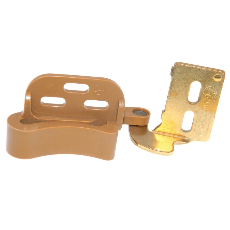 Pair of Amerock BP2603-3 Bright Brass 1/4 Overlay Self-Latch Knife Hinges