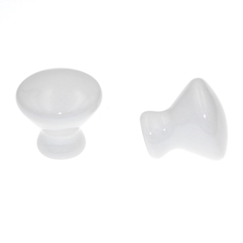 Pair of Amerock BP725-30 White 1 5/16 Ceramic Cabinet Knob Pulls