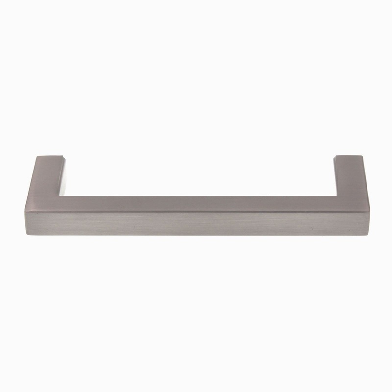 Pride Modern Square Cabinet Bar Pull 3 3/4 (96mm) Ctr Satin Nickel P87226-SN