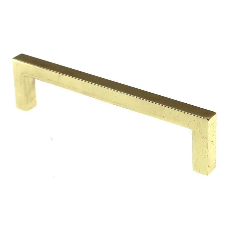 Pride Modern Square Cabinet Bar Pull 5 (128mm) Ctr Polished Brass P87227-PB