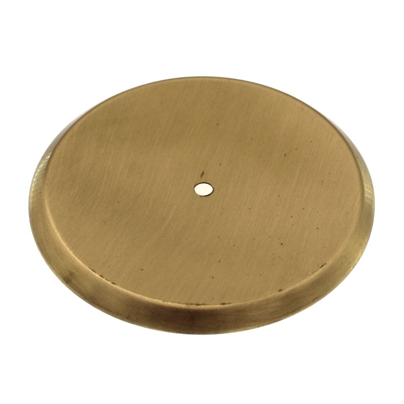 Vintage National Lock Company Satin Brass 3 3/8 Cabinet Knob Backplate 263-4
