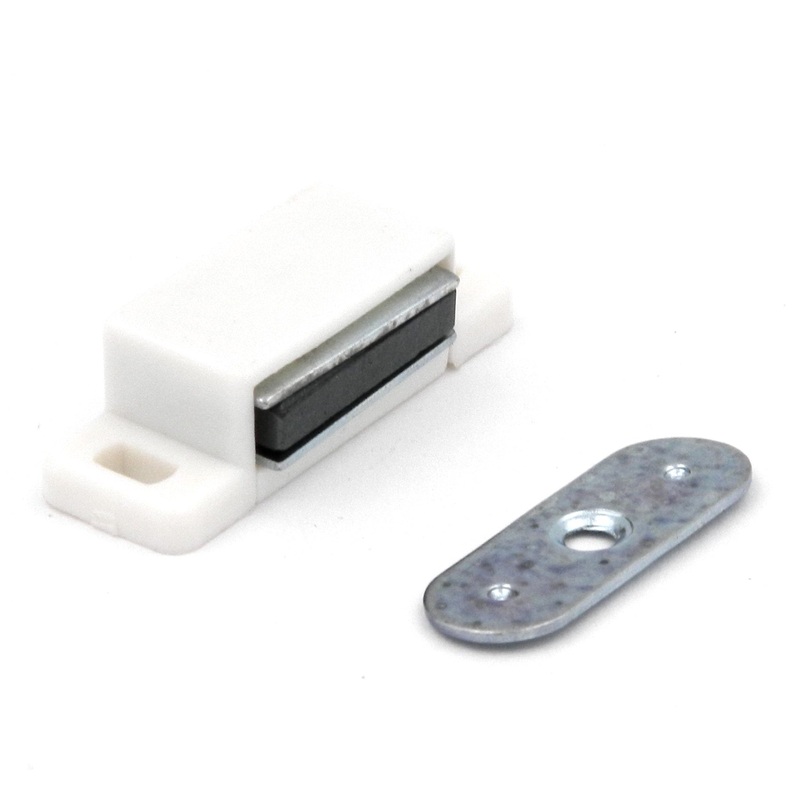 10 Pack Hickory Hardware Magnetic White Plastic 1 1/2cc Magnetic Catch Latch P650-W