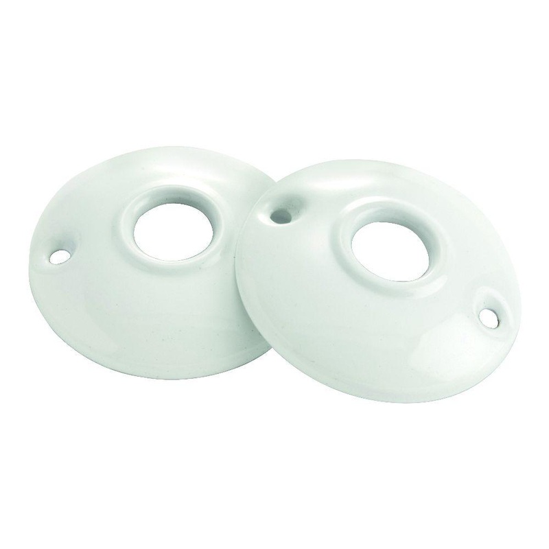 1146 Set of 2 White 2 1/2 Door Handle Rosettes from Belwith Hickory Hardware