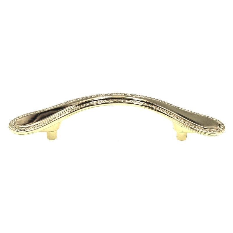 Amerock BP223-3 Polished Brass 3 Ctr Dotted Cabinet Handle Pull